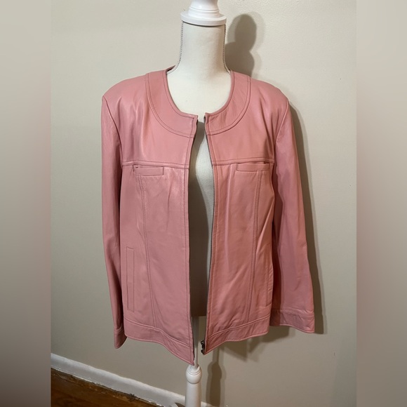 Bernardo Jackets & Coats Womens Plussize Pink Genuine Leather